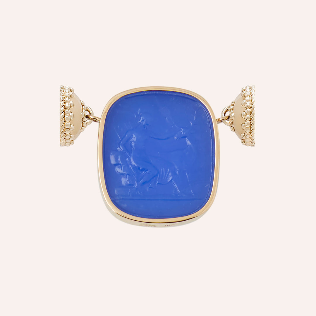 Clara Williams Italian Glass Diana Centerpiece in Periwinkle - Mildred Hoit