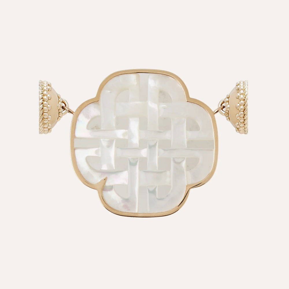 Clara Williams Mother of Pearl Carved Knot Centerpiece - Mildred Hoit