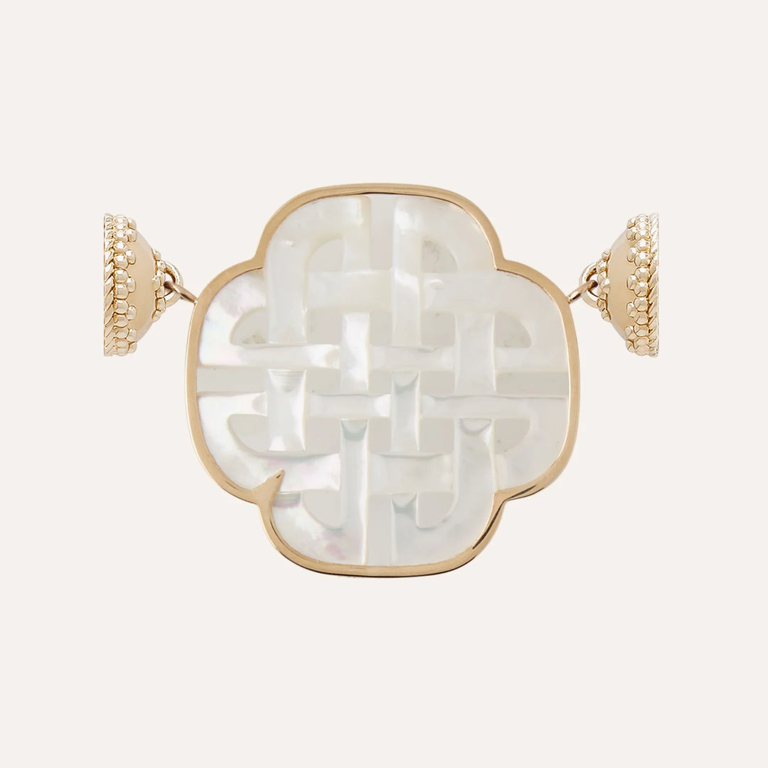 Clara Williams Mother of Pearl Carved Knot Centerpiece - Mildred Hoit