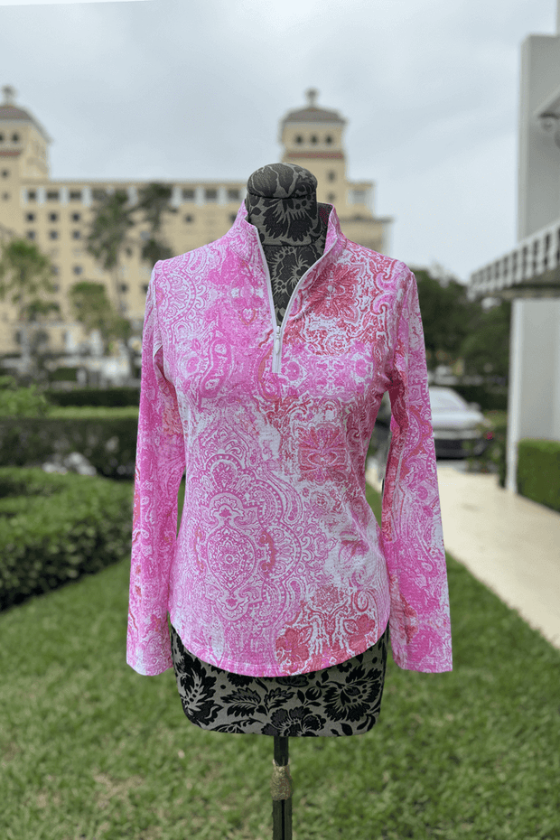 Jacquard Boho Paisley Pink Sport Shirt