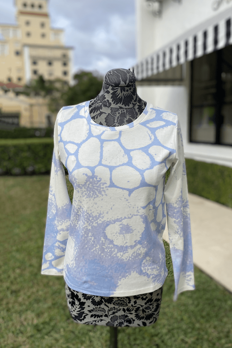 Pashma White and Periwinkle Sweater and Scarf Set - Mildred Hoit