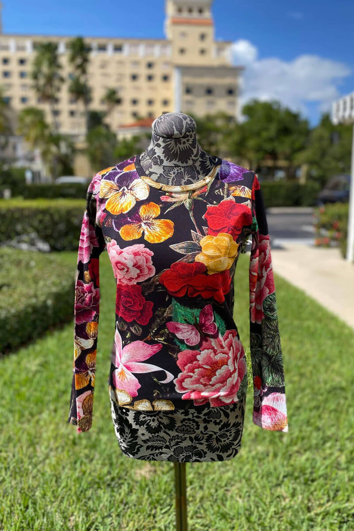 Pashma Multi-Floral Sweater with Scarf available at Mildred Hoit.