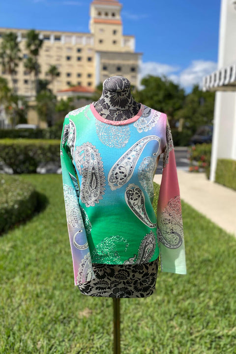 Pashma Colorburst Paisley Sweater and Scarf