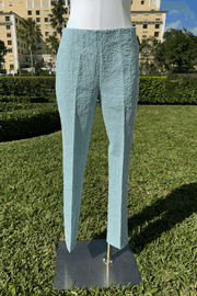 Peace of Cloth Seersucker Pants in Turquoise available at Mildred Hoit in Palm Beach.