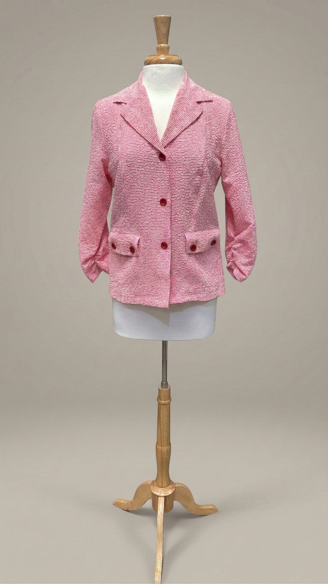 Peace of Cloth Cole 3-Button Jacket in Coral - Mildred Hoit