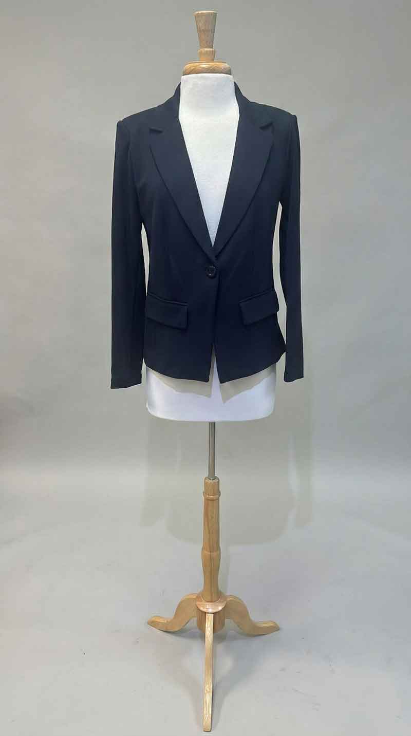 Peace of Cloth Toby 1-Button Jacket in Navy - Mildred Hoit
