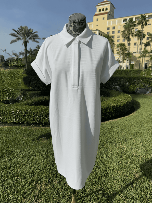 Peace of Cloth Short Sleeve Pique Dress in White available at Mildred Hoit in Palm Beach.