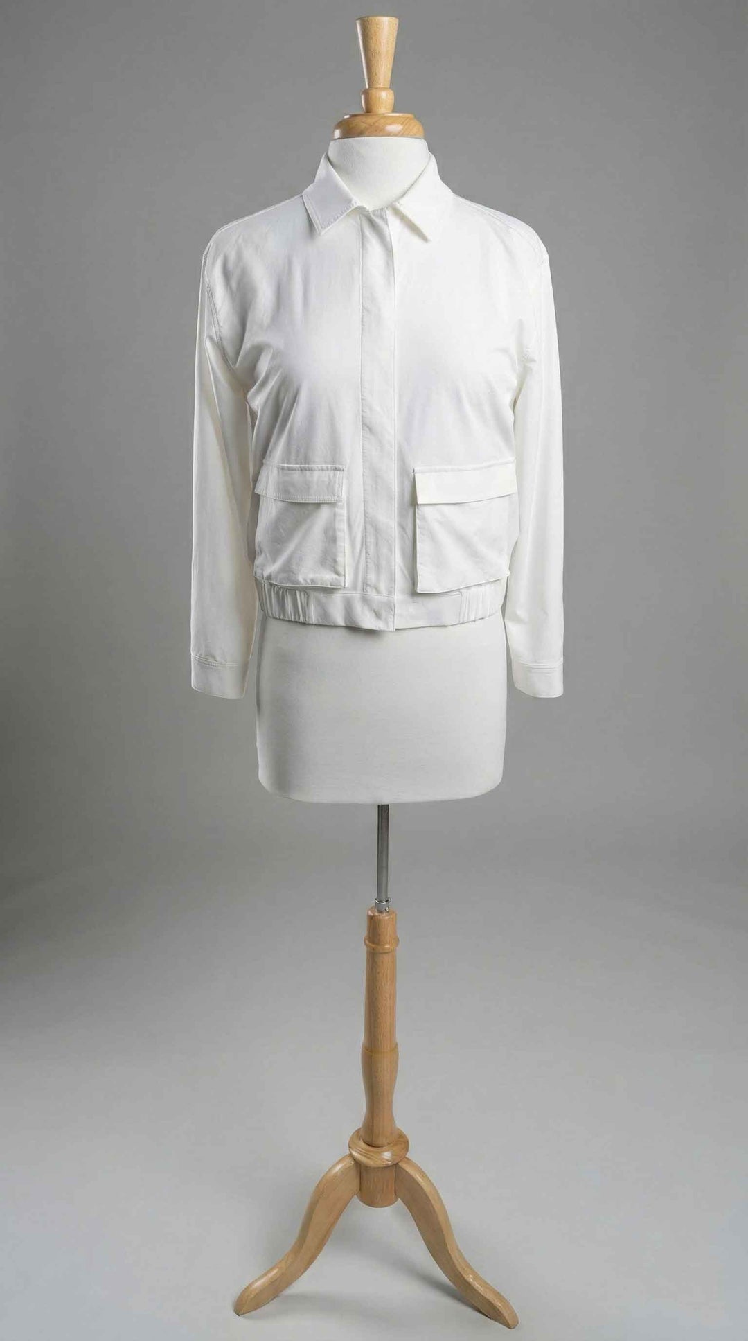 Peace of Cloth 2-Pocket Bomber Jacket in Salt - Mildred Hoit
