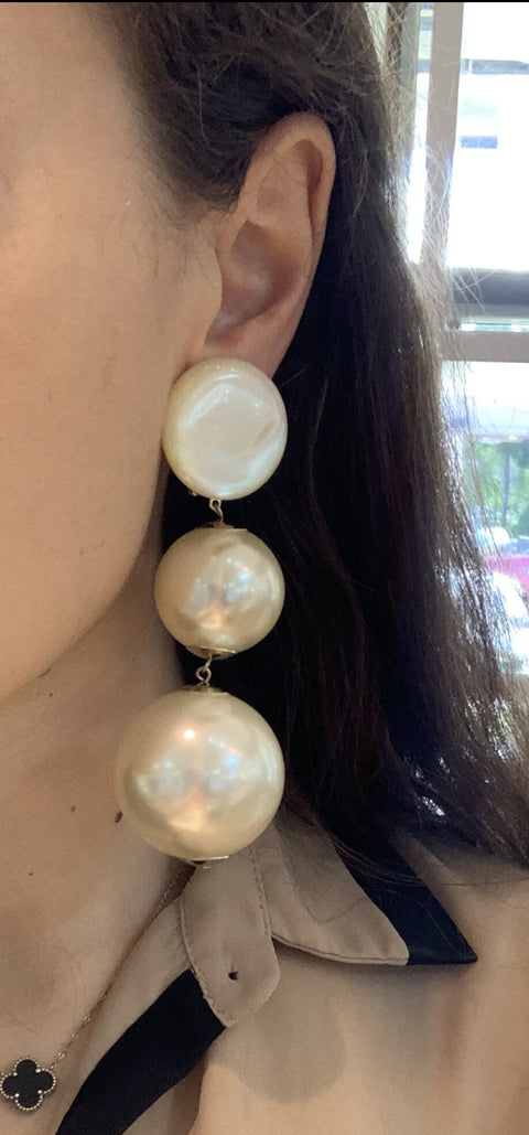 Parisian Triple Pearl Earring available at Mildred Hoit in Palm Beach.