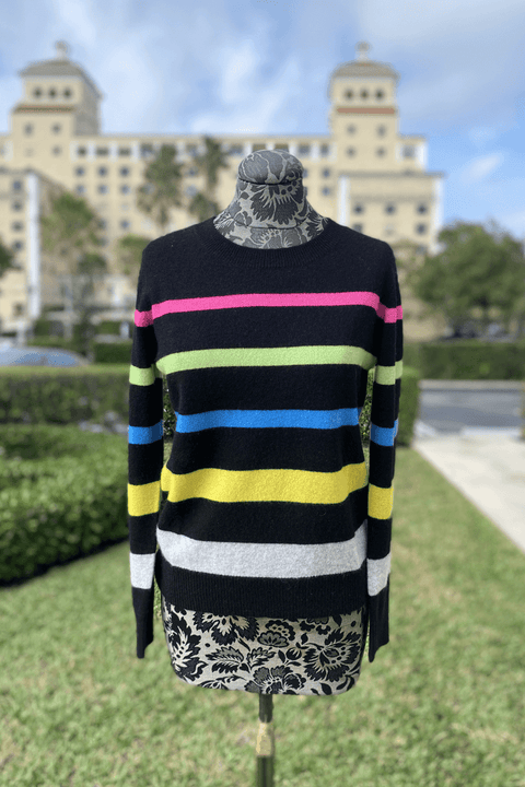 Pure Amici Striped Multi-Color Sweater available at Mildred Hoit in Palm Beach.