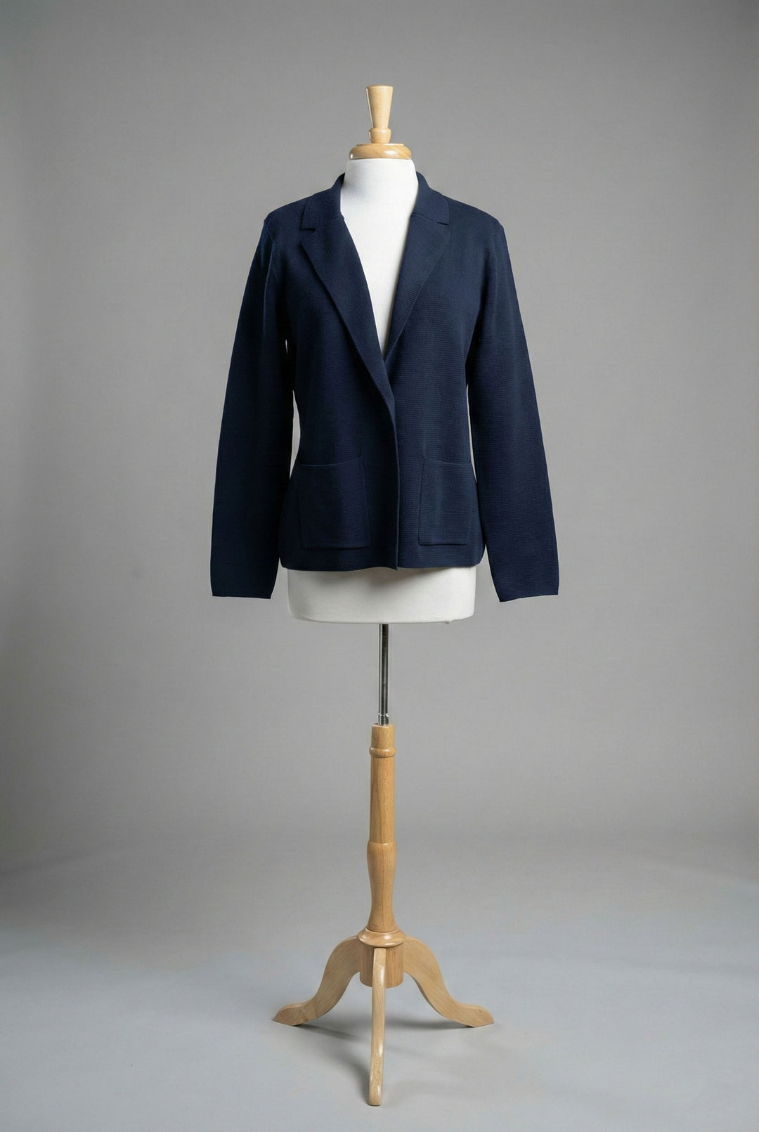 Pure Amici Cotton Blazer in Navy - Mildred Hoit