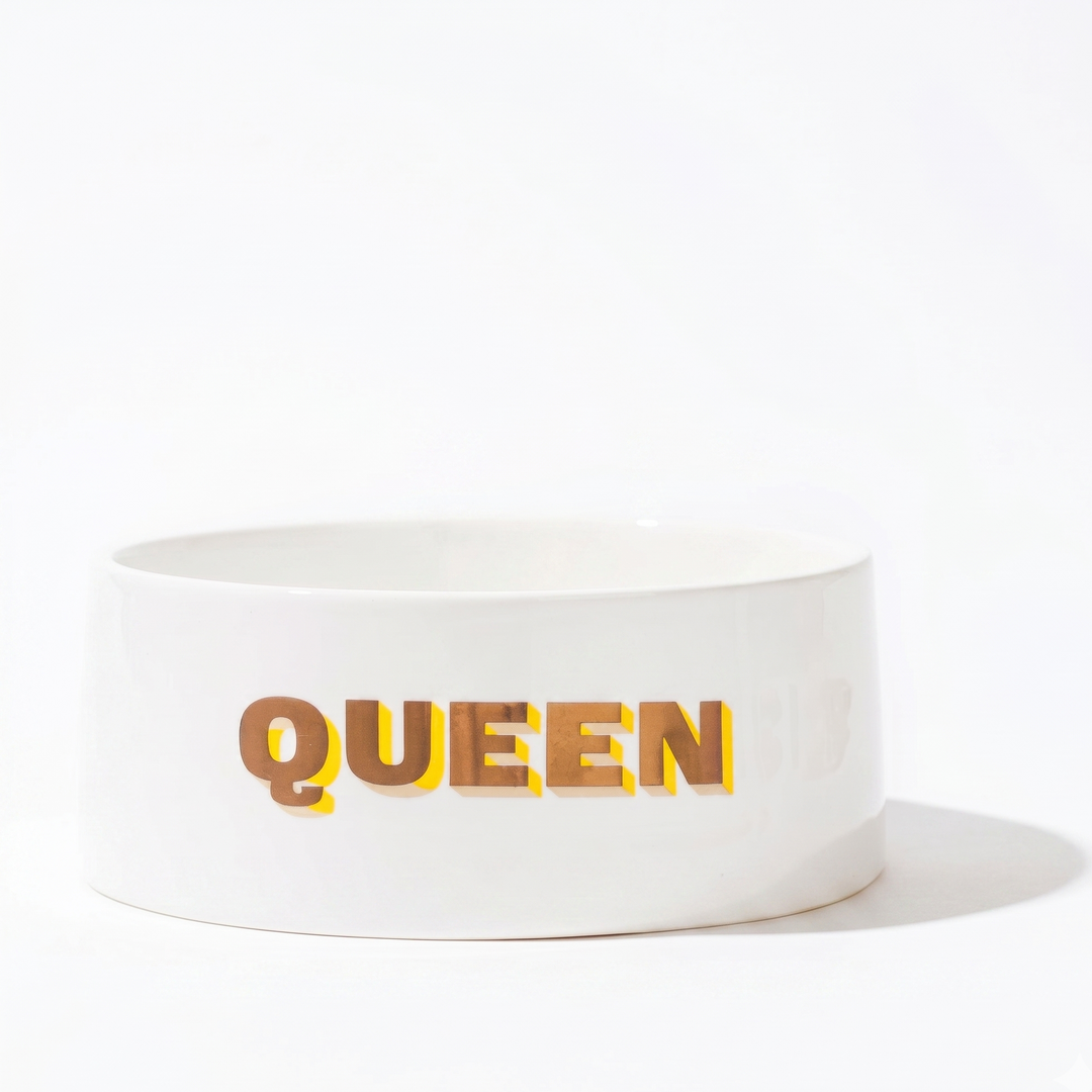 'Queen' Ceramic Dog Bowl - Mildred Hoit