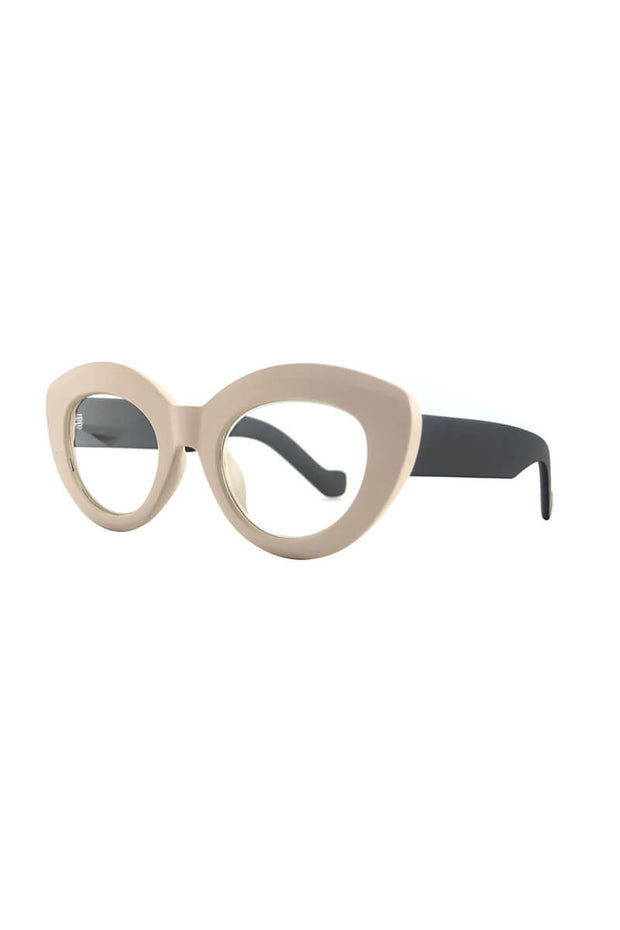 Adeline Reading Glasses in Matte Cream available at Mildred Hoit in Palm Beach.
