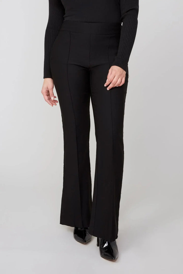 Knit Pull-On Flare Pants in Black