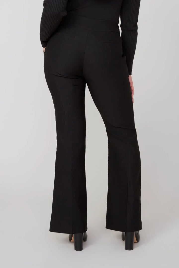 Knit Pull-On Flare Pants in Black