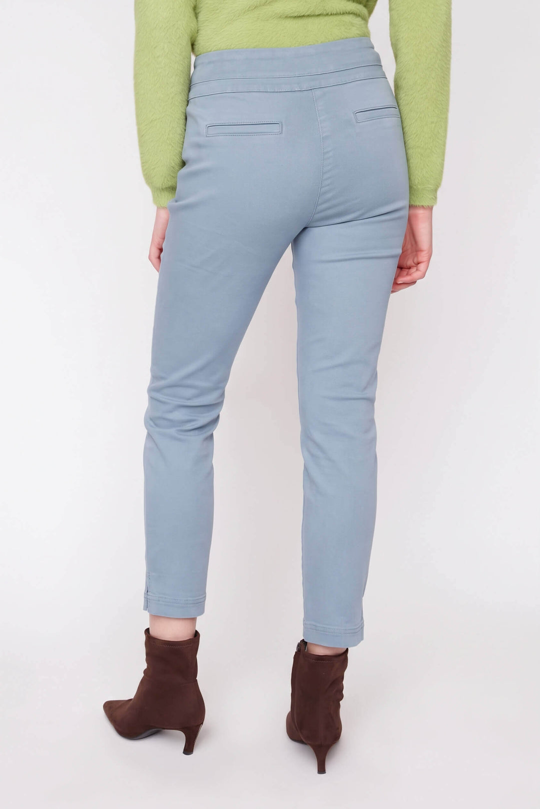 Pull-On Slim Ankle Colored Denim Pants in Ashley Blue