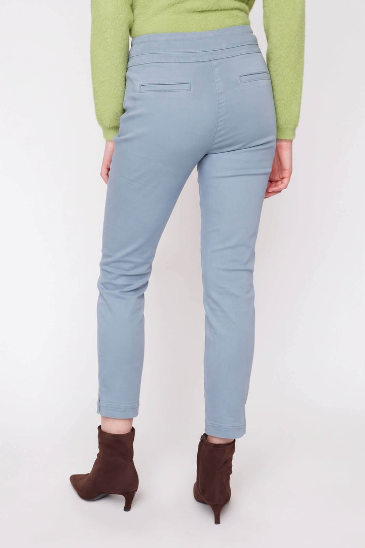 Pull-On Slim Ankle Colored Denim Pants in Ashley Blue