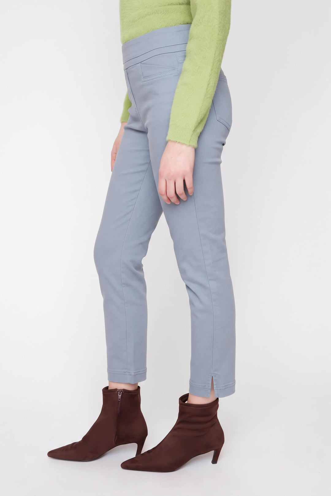 Pull-On Slim Ankle Colored Denim Pants in Ashley Blue