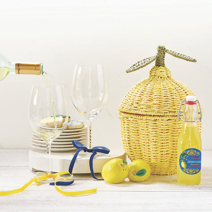 Lemon Wicker Basket - Mildred Hoit