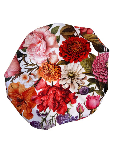 Floral Burst Shower Cap in White