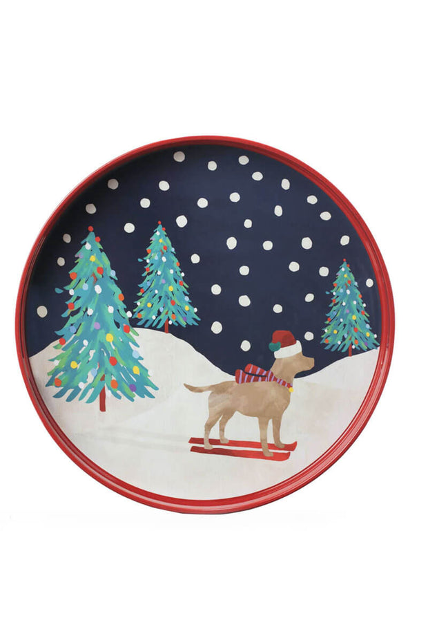 Ski Dog Holiday Tray available at Mildred Hoit in Palm Beach.