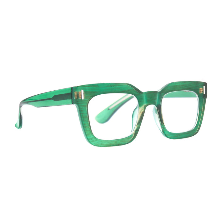 Raz Blue Light Readers in Striped Green