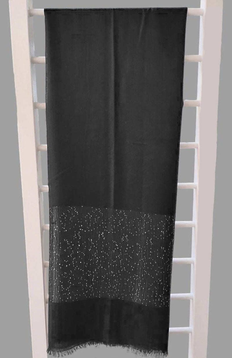 Kinross Sequin Border Shawl in Black