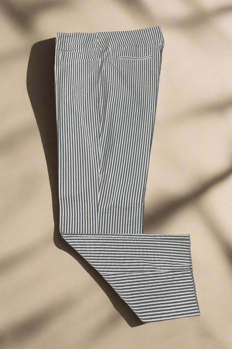 Chambray Seersucker Pants - Mildred Hoit