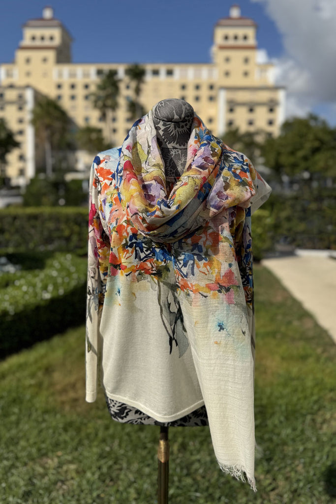 Richard Grand Multi-Color Floral Scarf | Mildred Hoit display picture 1