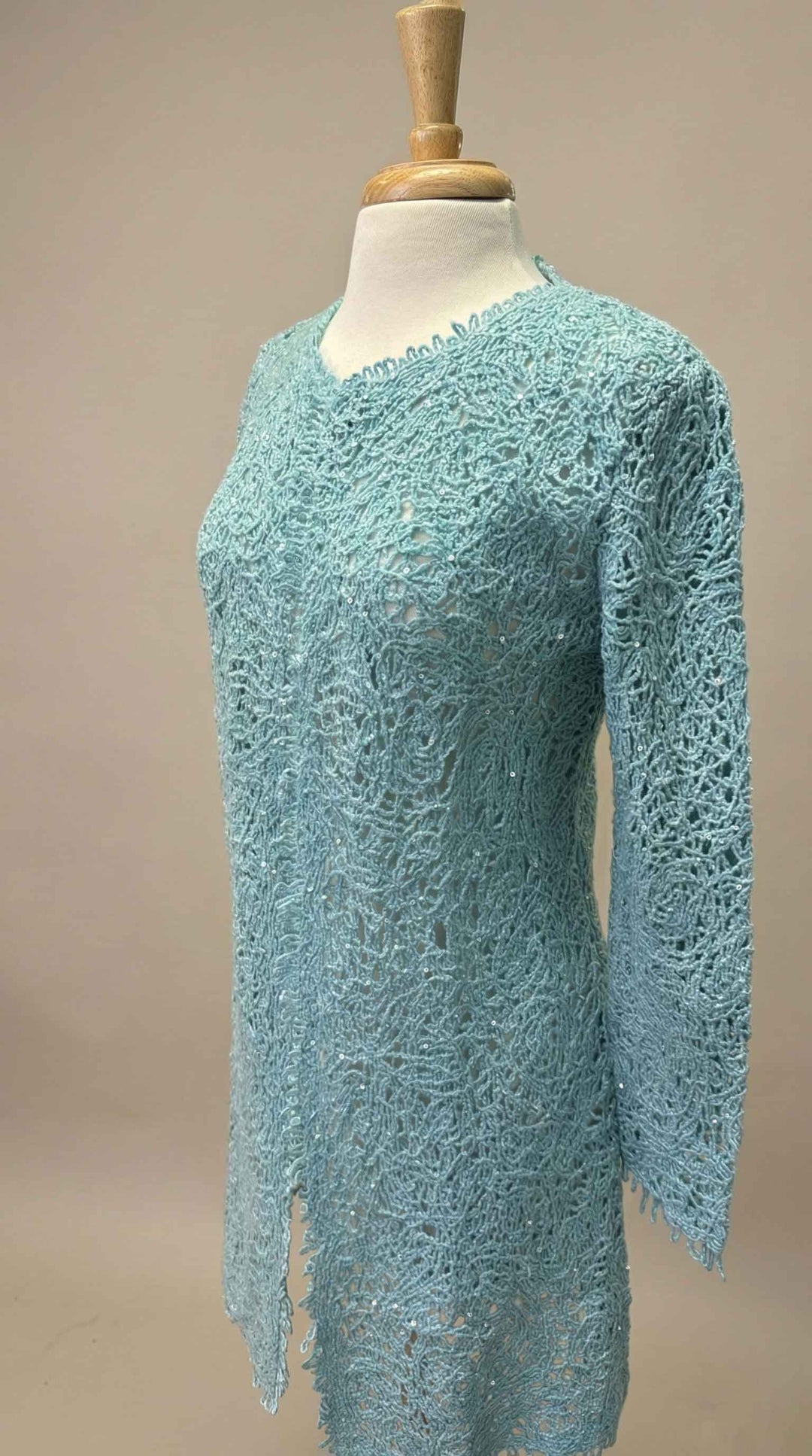 Richard Grand Macrame Duster in Aqua