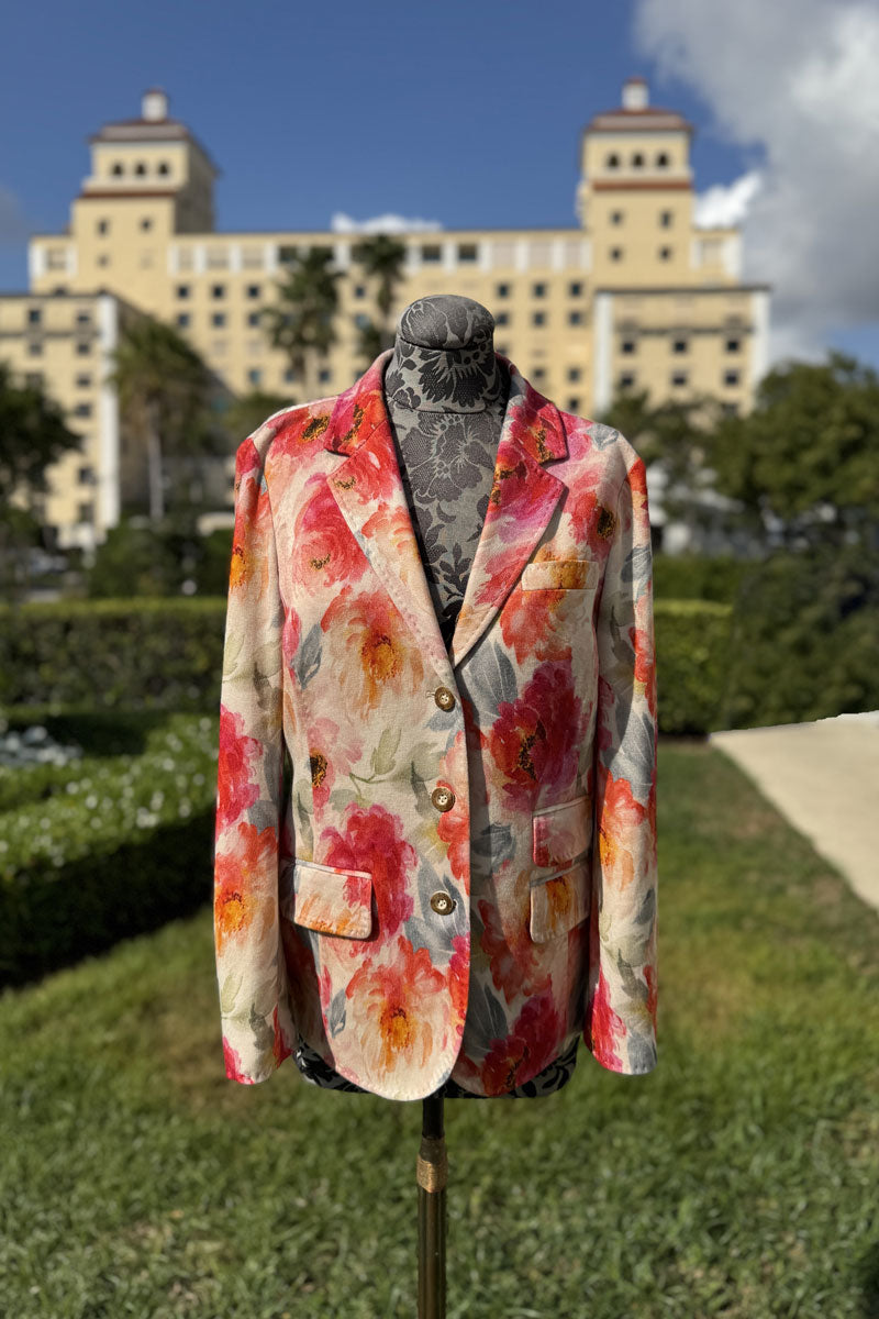 Richard Grand Knit Blazer in Floral - Mildred Hoit