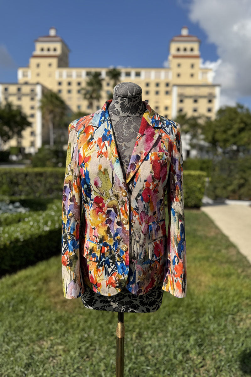 Richard Grand Multi-Color Floral Knit Blazer - Mildred Hoit