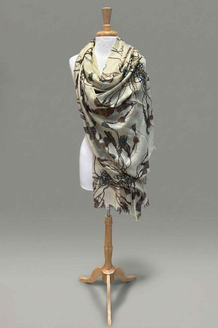 Richard Grand Tassels on Light Yellow Shawl - Mildred Hoit