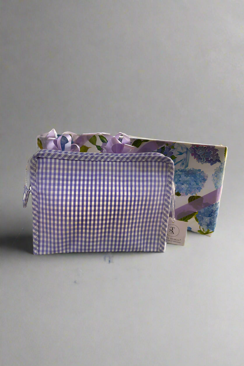 Roadie Medium Bag in Gingham Lilac - Mildred Hoit