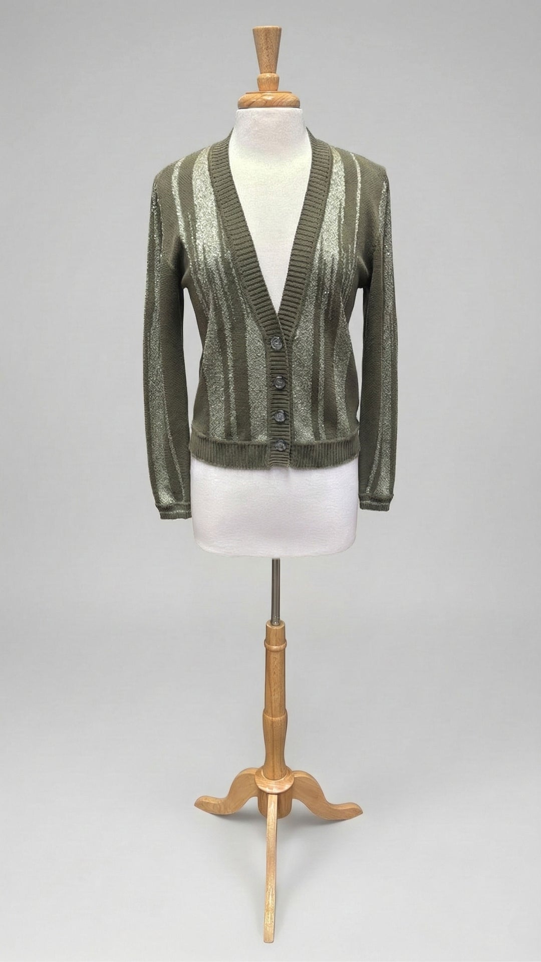 Embellished Cardigan in Olive - Mildred Hoit