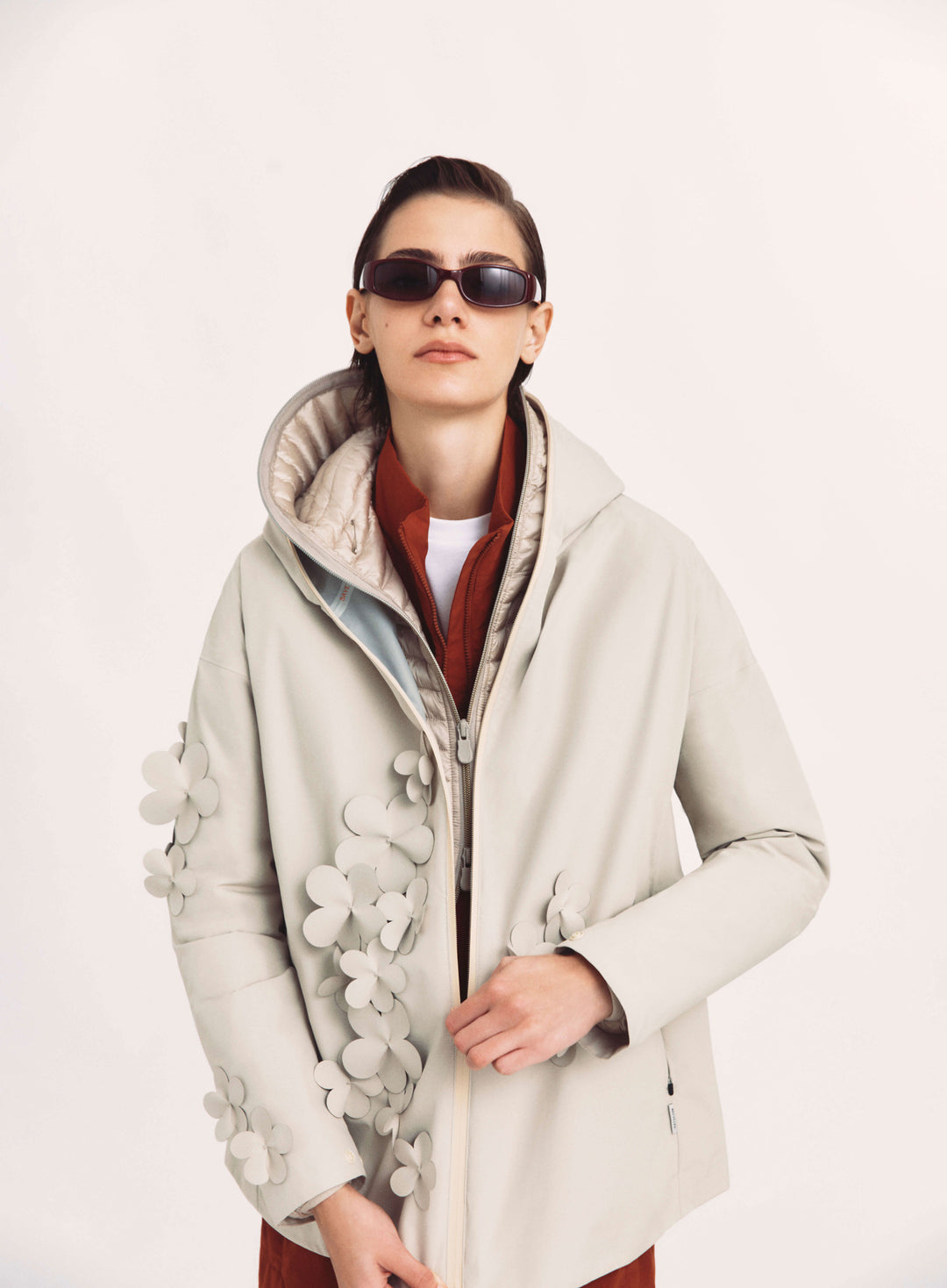 Save The Duck Rosa Hooded Jacket in Shore Beige - Mildred Hoit