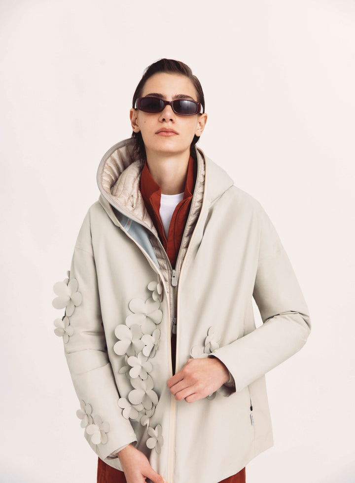 Save The Duck Rosa Hooded Jacket in Shore Beige - Mildred Hoit