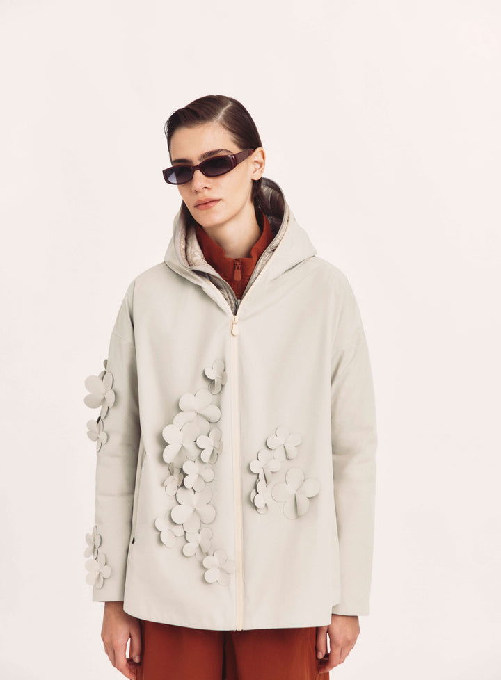 Save The Duck Rosa Hooded Jacket in Shore Beige - Mildred Hoit