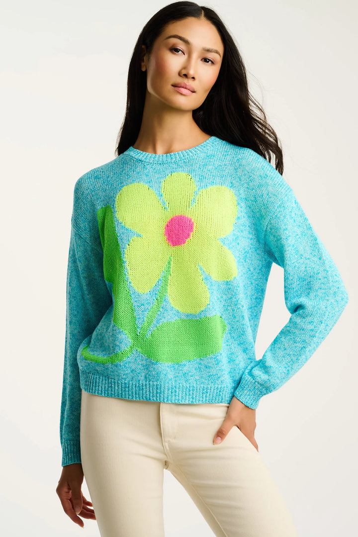 Lisa Todd Bel Fiore Sweater in Blue Crush - Mildred Hoit
