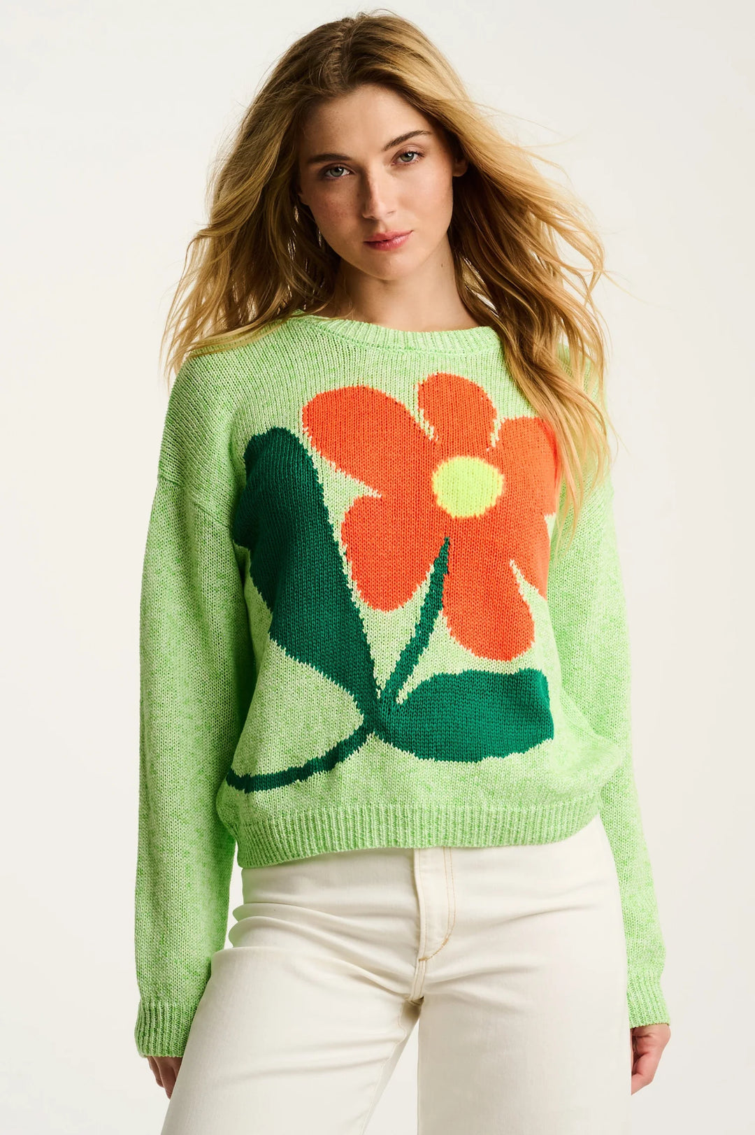 Lisa Todd Bel Fiore Sweater in Green Crush - Mildred Hoit