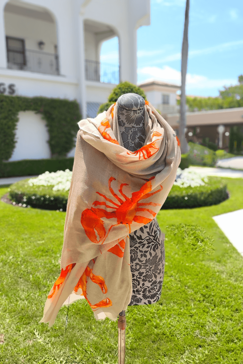 Crab and Lobster Scarf - Mildred Hoit
