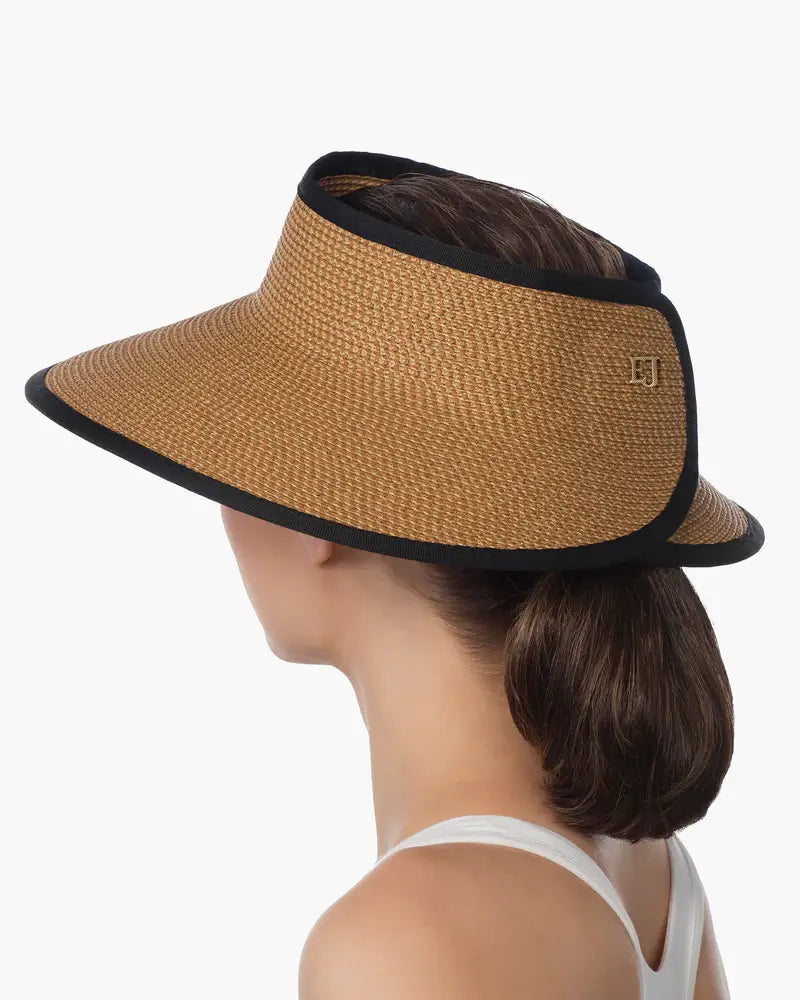 Eric Javits Lil Squishee® Visor in Natural & Black - Mildred Hoit