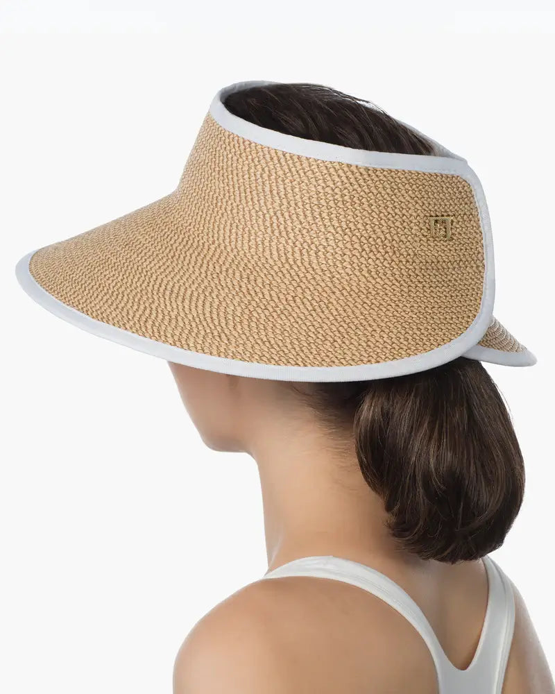 Eric Javits Lil Squishee® Visor in Peanut & White - Mildred Hoit