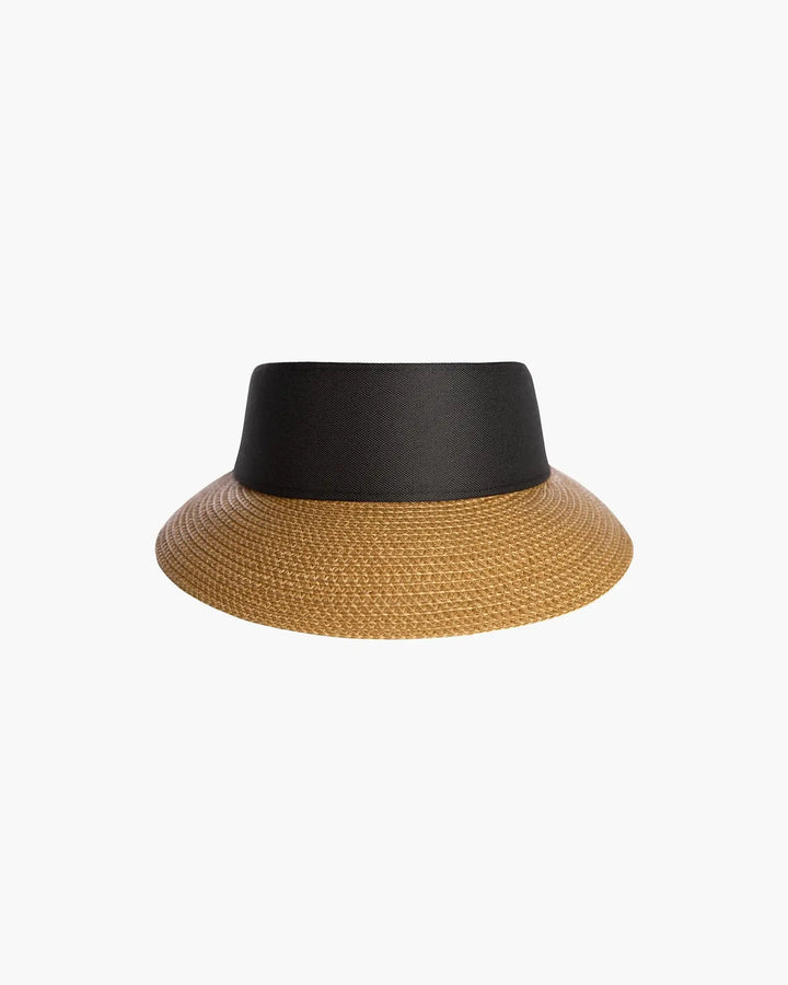 Eric Javits Champ Visor in Natural & Black - Mildred Hoit
