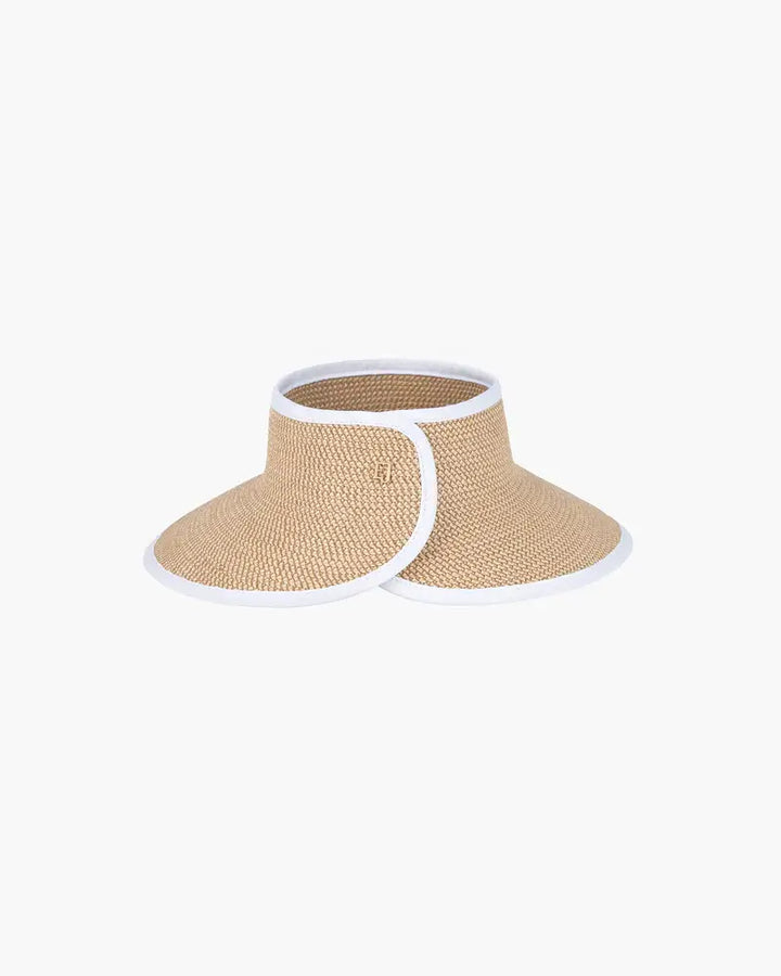 Eric Javits Lil Squishee® Visor in Peanut & White - Mildred Hoit