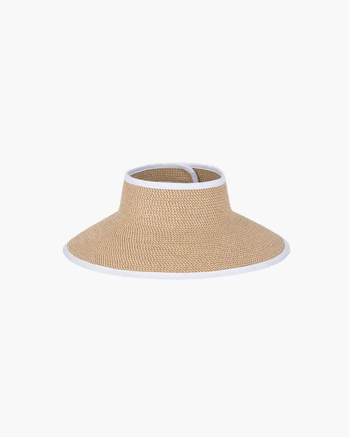 Eric Javits Lil Squishee® Visor in Peanut & White - Mildred Hoit