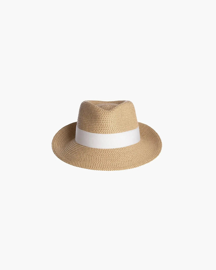 Eric Javits Squishee® Classic Fedora in Peanut & White - Mildred Hoit