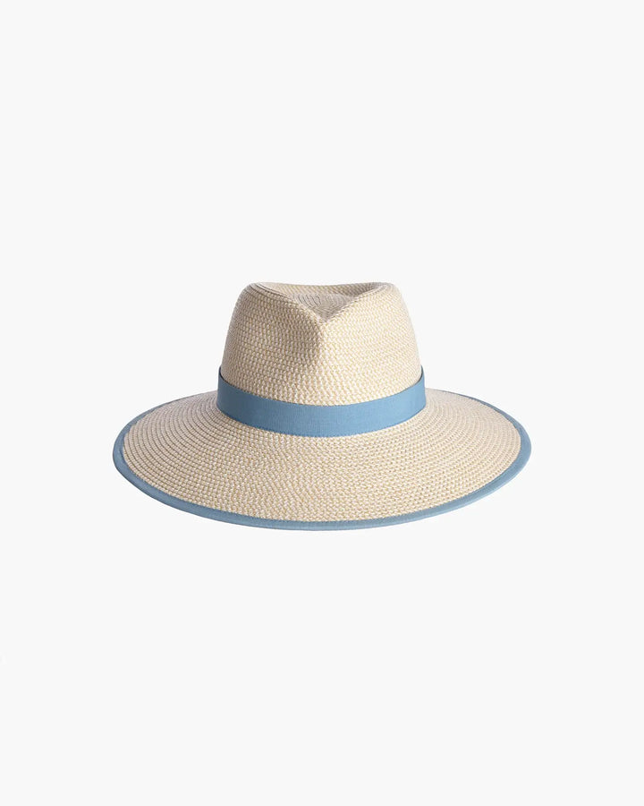 Eric Javits SunCrest Visor Fedora in Blue Mix - Mildred Hoit