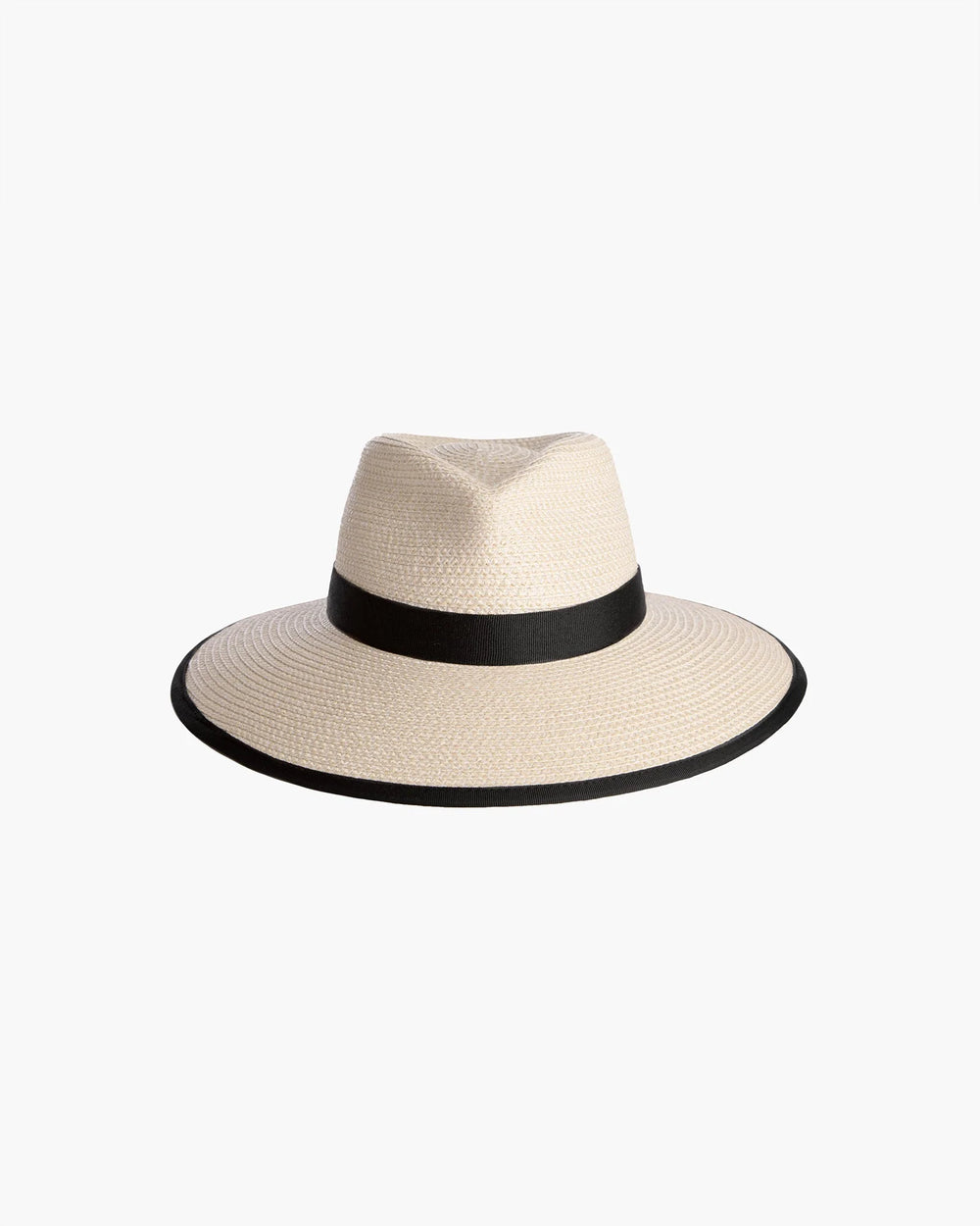 Eric Javits SunCrest Visor Fedora in Cream & Black - Mildred Hoit