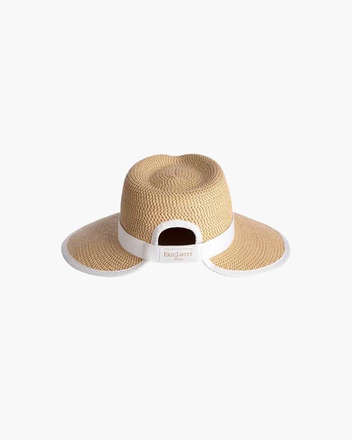 Eric Javits SunCrest Visor Fedora in Peanut & White - Mildred Hoit